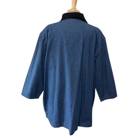 Vintage Daniel Green Country Western Fringe Stars Denim Shirt Jacket 2X - Picture 4 of 7